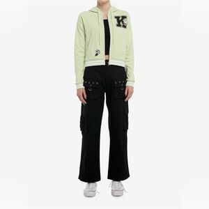 Hot Topic Keroppi Patches Lime Green Zip Up Hoodie Plus Size